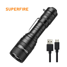 Supfire linternas LED de tiro largo superbrillantes recargables mini casa pequeña luz para montar al aire libre clip de cintura linterna táctica